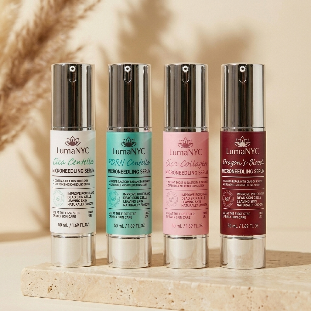 LumaNYC Spicule Microneedling Serum - the full range of four formulas