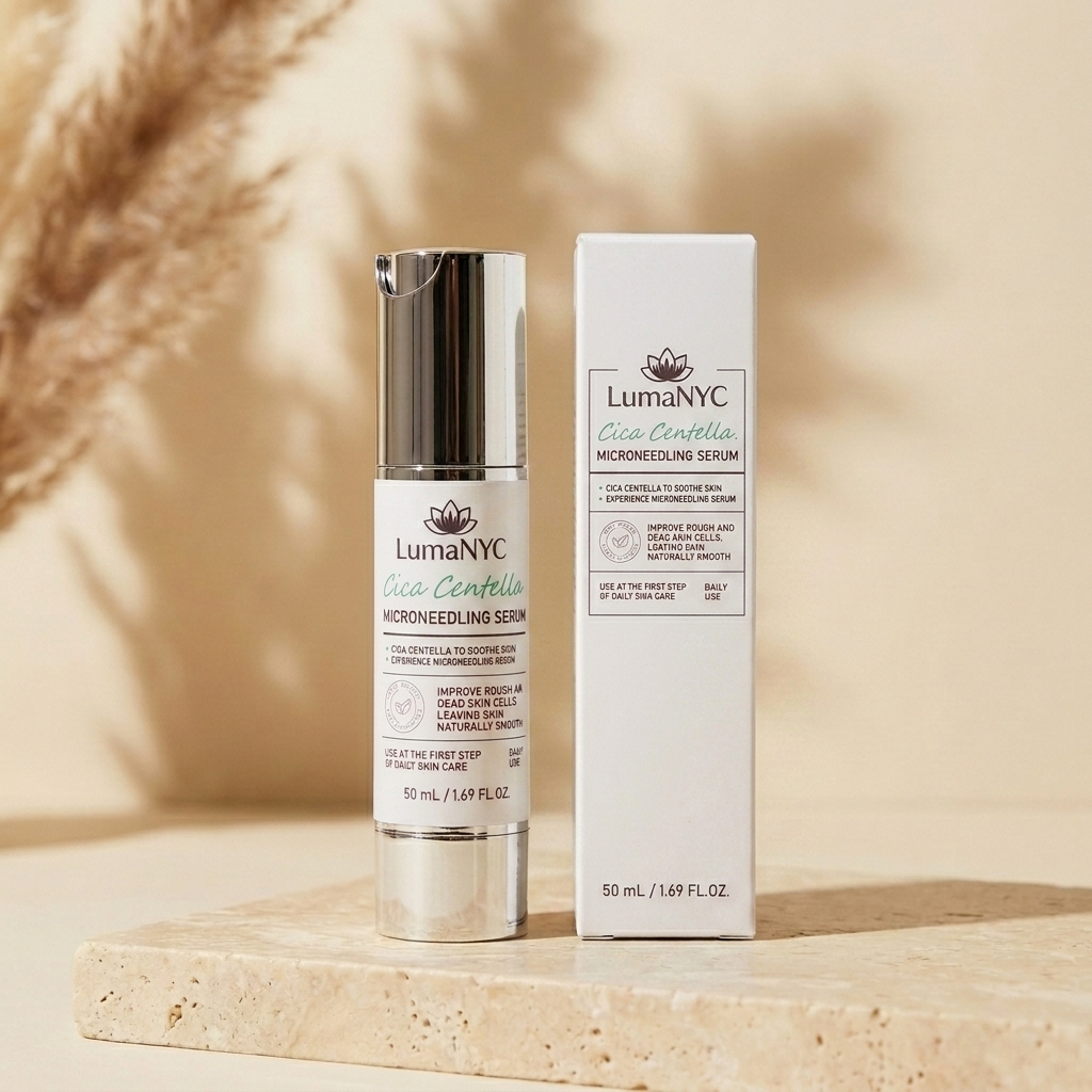 LumaNYC Cica Centella Microneedling Serum with box
