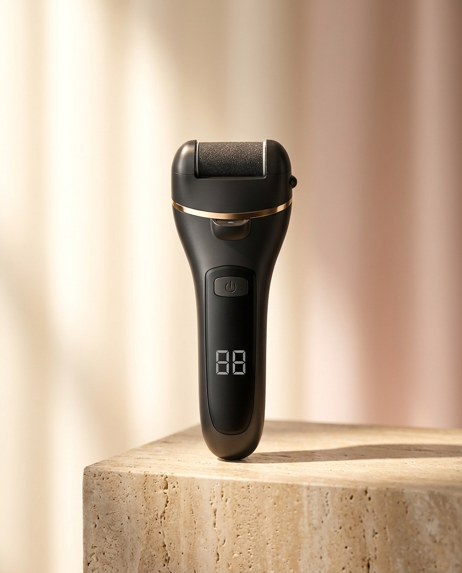 SoleGlow electric foot grinder — premium editorial